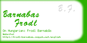barnabas frodl business card
